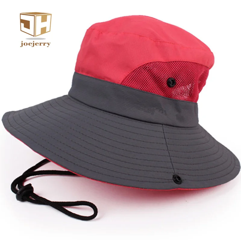 joejerry Women Patchwork Hiking Bucket Fisherman Hat Design Summer