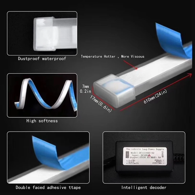 Tak Wai Lee 2X внешняя установка СВЕТОДИОДНЫЙ дневной ходовой светильник плавный сигнал поворота мягкий Артикул направляющая полоса Стайлинг автомобиля Дневной светильник