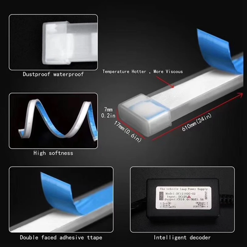 Tak Wai Lee 2X External Installation LED Daytime Running Light Flowing Turn Signal Soft Article Guide Strip Styling Car Day Lamp Tak Wai Lee 2X External Installation LED Daytime Running Light Flowing Turn Signal Soft Article Guide Strip Styling Car Day Lamp