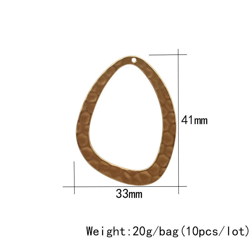 10 шт./лот, 41*33 мм, цинковый сплав, золото, геометрические, полые, рябь, капли воды, подвески, разъем для DIY, модные серьги, аксессуары