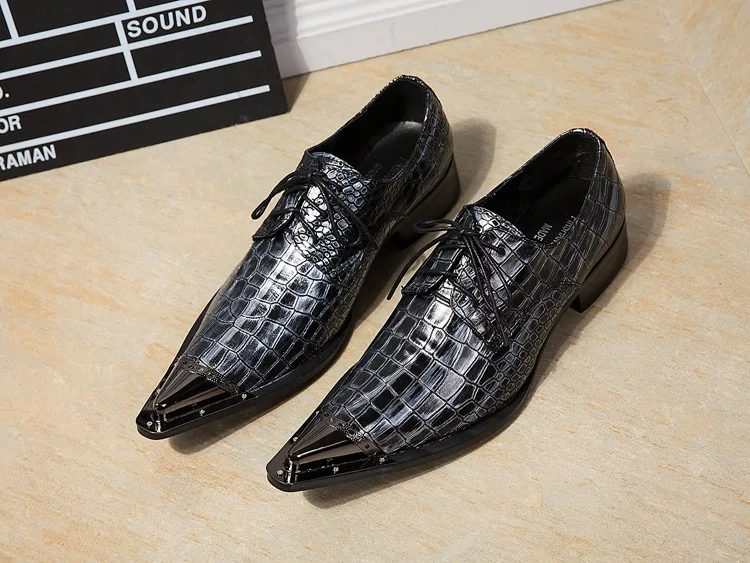 

New Mens Casual Business Crocodile Grain Leather Shoes Men Wedding Party Shoes Men's Dress Derby Shoes