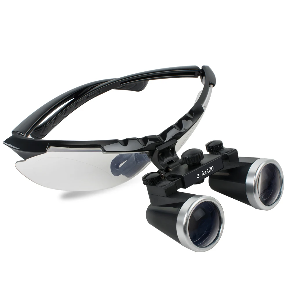 Black Zgood 3.5X 420mm Loupes Surgical Binocular Loupe Dental Magnifier