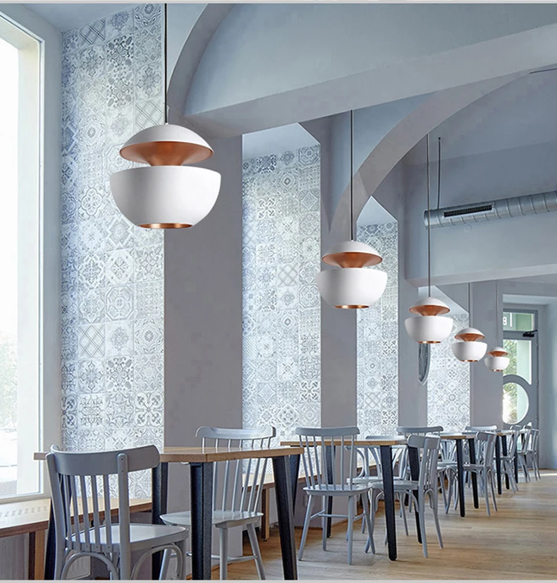 Скандинавский дизайнерский черный/белый алюминиевый подвесной светильник в форме яблока, подвесной светильник для бара, подвесной светильник