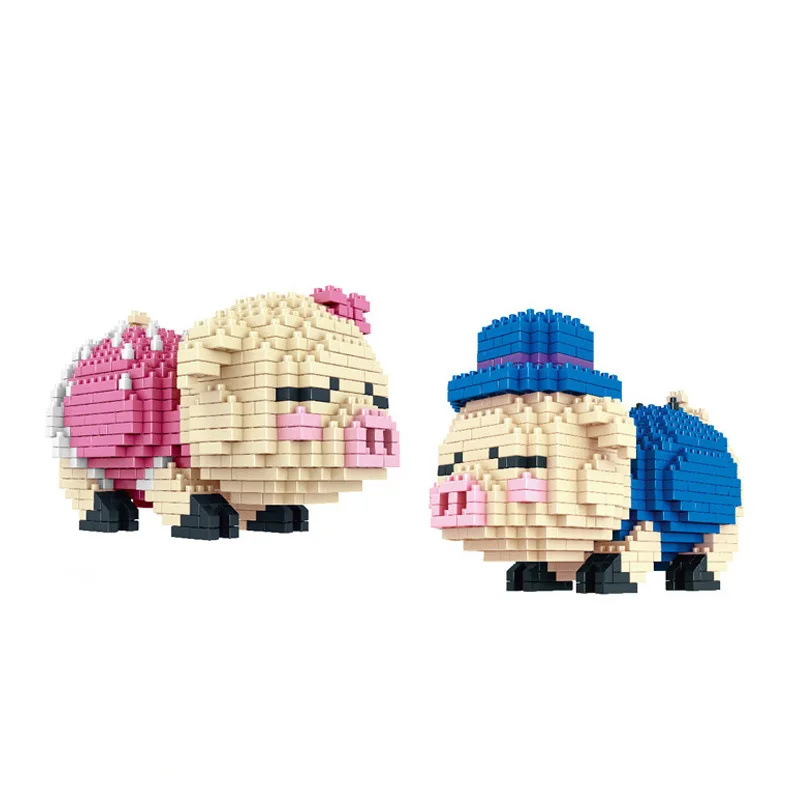 

DIY Pig Cartoon Figure Plastic Toy Diamond Block