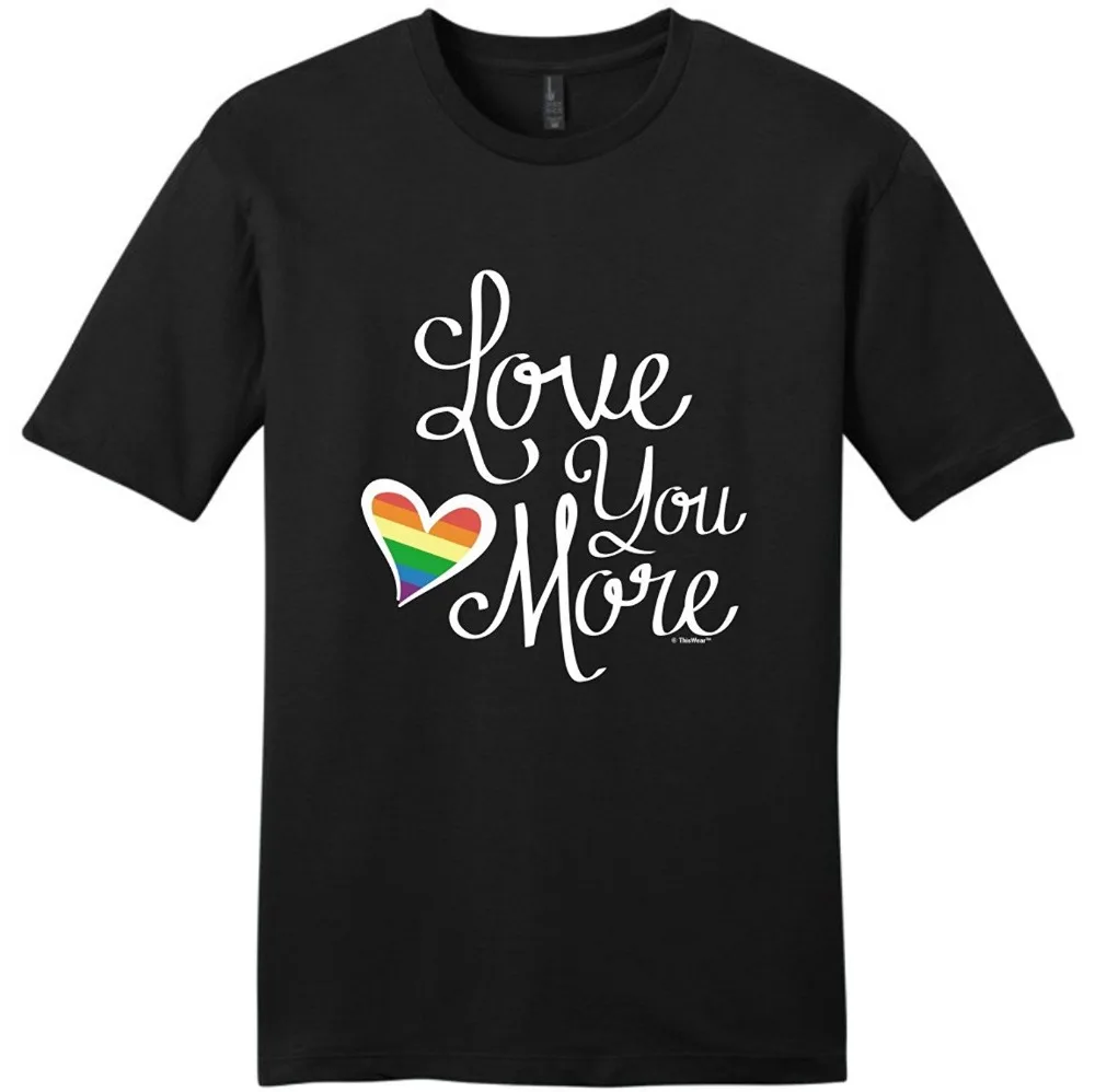 Графический футболки для девочек короткий рукав лето О образным вырезом Love You More гей брак для гей-прайда и лесбиянок футболка для мужчин