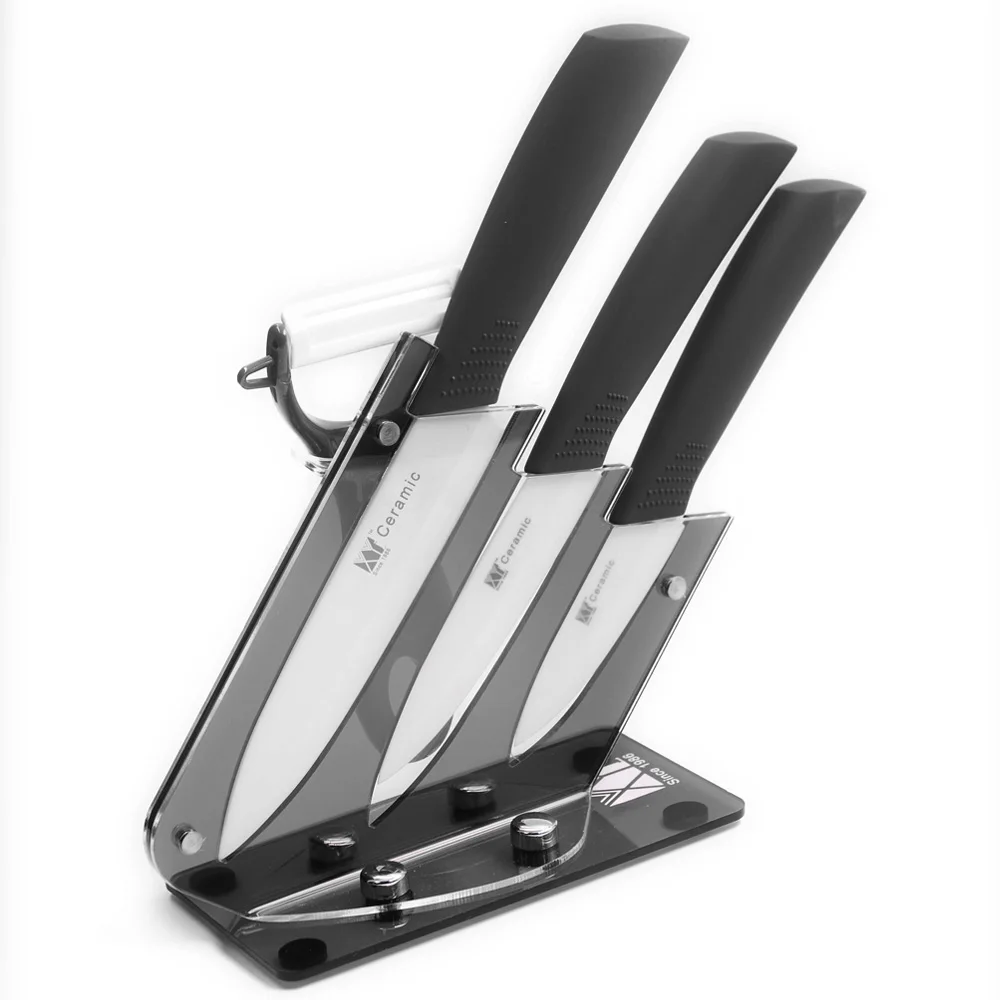 XYJ Brand Kitchen Knife Acrylic Knife Stand High Qualitiy 5,4,3 Inch