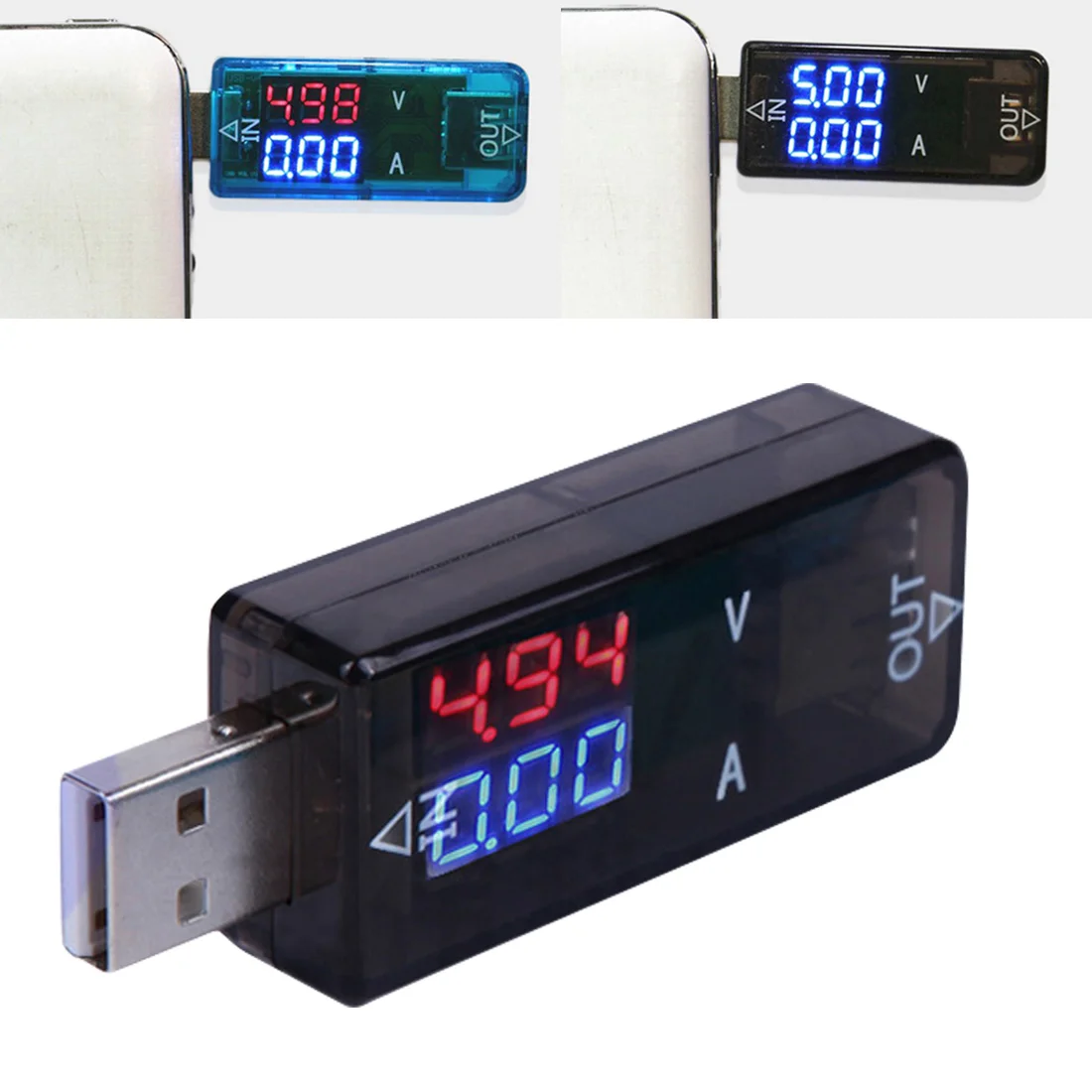 

DC3.2-10V 0-3A Electronics Digital USB Mobile Power Charging Current Voltage Tester Meter Voltage Ammeter Detector