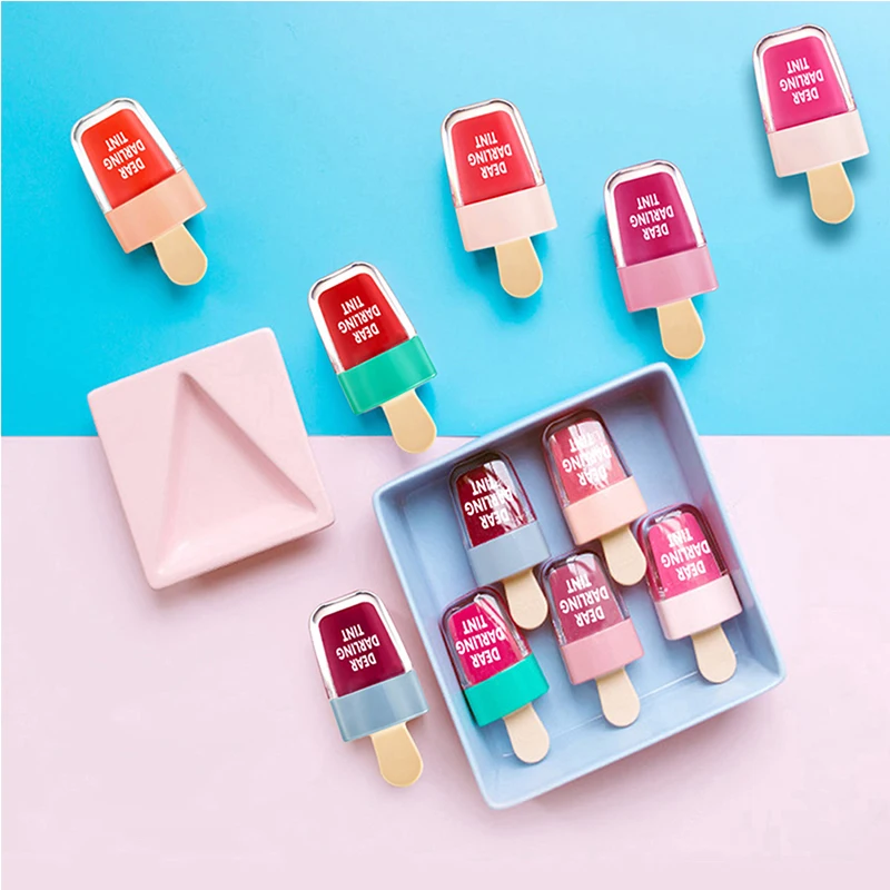 

Ice Cream Shaped Slip Glaze Gradient Lips Makeup Dye Liquid Lip Cute Shaped Waterproof Non-stick Cup Lip Glaze