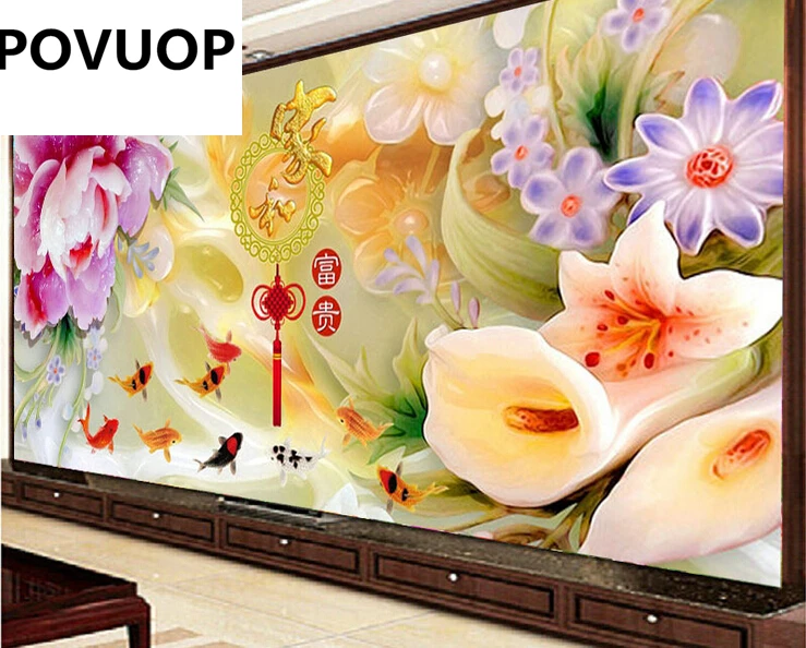 

POVUOP cross stitch Blossom and rich Cross stitch new pattern Full embroidery Lily Cross stitch Family harmony series