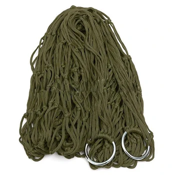 

Deep Green Nylon Hammock Hanging Mesh Sleeping Bed Swing Portable Garden Outdoor Camping Travel Furniture Mesh Hammock Swing Bed