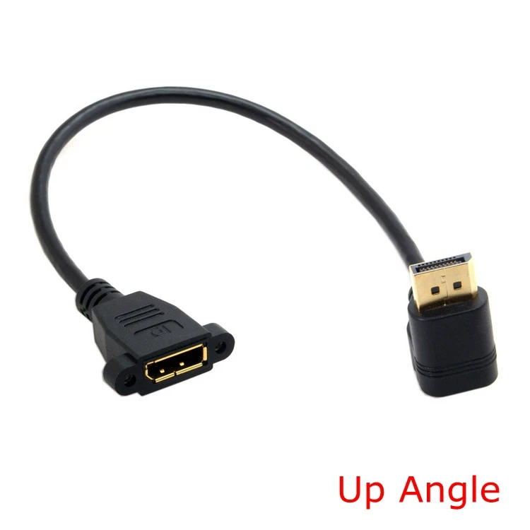 Up & Down angled Display Port DP male to female with screw holes extension video Cable