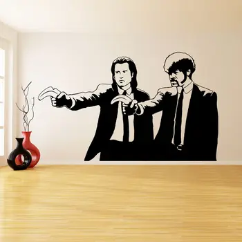 

Banksy Vinyl Wall Decal Pulp Fiction Movie Art Home Room Decor Removable Two Persons Vinyl Wall Sticker Home Decor Murals AY0161
