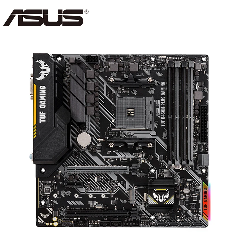 Promo  ASUS TUF B450M-PLUS ATX Motherboard AM4 Socket GAMING AMD B450 Desktop Mainboard Dual Channel DDR4 