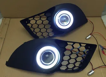 

eOsuns COB angel eye led daytime running light DRL + halogen Fog Light + Projector Lens for MITSUBISHI Lancer EX