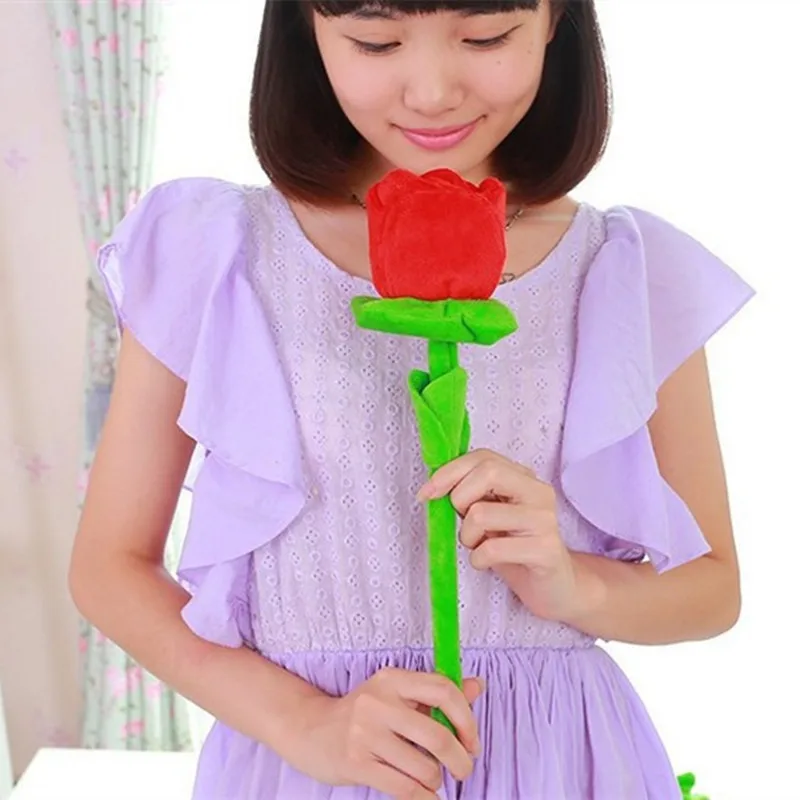 Plush Rose Flower Toys 1pcs 42cm for Girls Gift