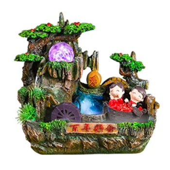 

Fake mountain big Atomizing humidifier and fengshui wheel humidifier home decoration craft gift room office fortune wedding