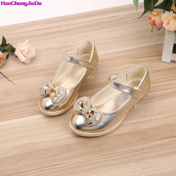 

HaoChengJiaDe New Summer Autumn Children Shoes Girls Sandals Sequins Bow Princess Leather Shoes Girls Casual Shoes Dance Shoes