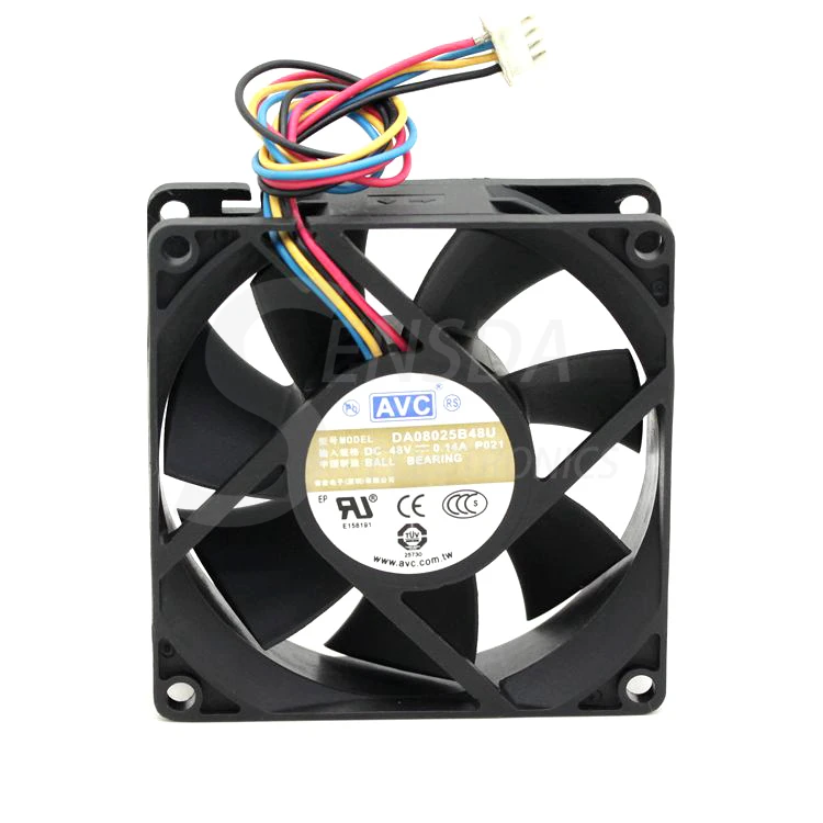 Для AVC DA08025B48U P021 DC48V 0.14A 4 проводные 80x80x25 мм серверные Инверторные промышленные