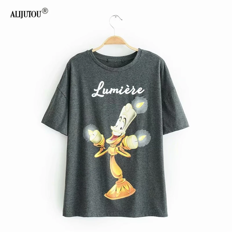 Banana Candle Cartoon T-Shirt Women Summer Harajuku Casual Printed Round Neck Short Sleeve Tee zaraing Streetwear Tshirt tops