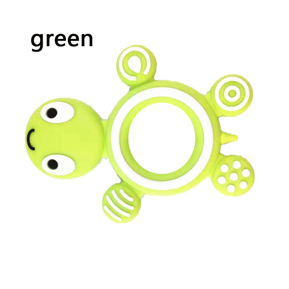 Teethers Baby Molar toy Dental Care Turtle Food Grade Tortoise Silicone Children's Goods Nurse Gift Baby mouth Teether Animal - Цвет: green