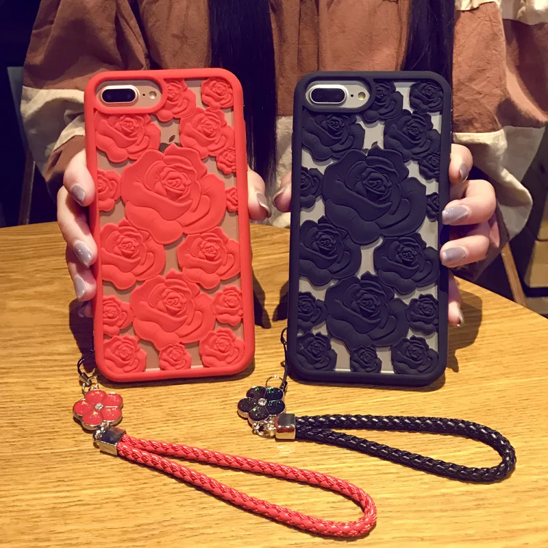 3D Красивые розы чехол для iPhone 6 6s 7 8 плюс х Силиконовый телефона | Мобильные