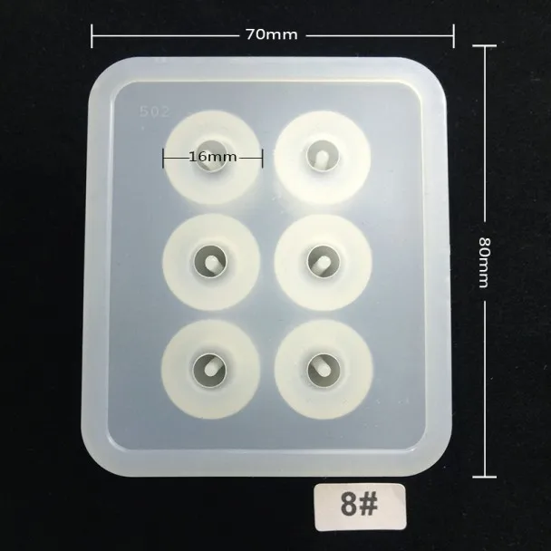 Новая прозрачная прямоугольная силиконовая форма для бусин квадратный шар 6 подвесных отверстий DIY форма из эпоксидной смолы для ювелирных изделий полимерные формы для ювелирных изделий - Цвет: 8