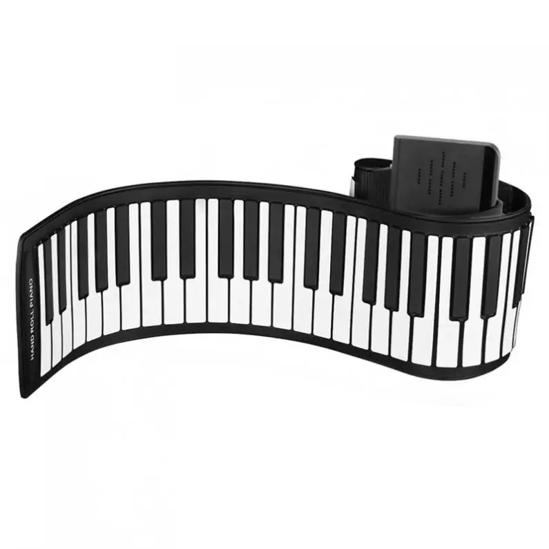  88 Keys MIDI Output Roll Up Piano Rechargeable Electronic Silicone Flexible Keyboard Organ Built-in