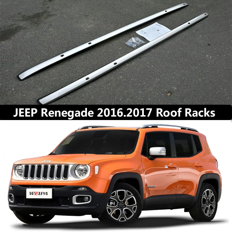 

For JEEP Renegade 2016-2019 Roof Rack Rails Bar Luggage Carrier Bars top Cross Racks Rail Boxes Aluminum alloy Screw fixing OEM