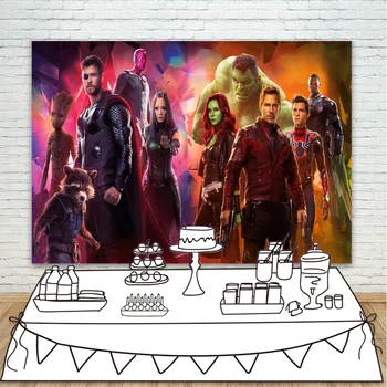 

Photo Backdrop Marvel Superheroes Avengers Infinity War Backdrop for Boys Birthday Party Banner Fundo Fotografico Para Studio