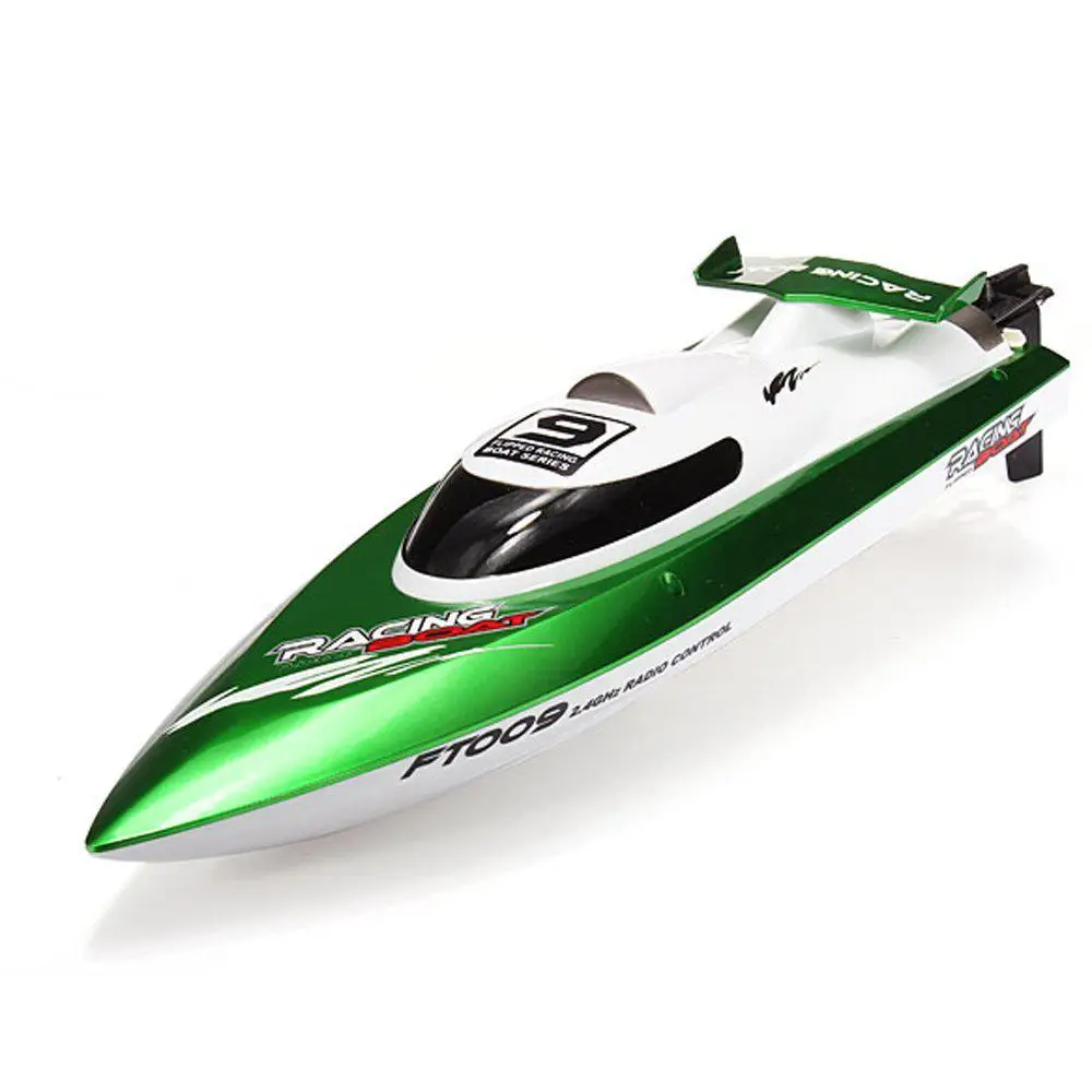 LeadingStar высокоскоростная гоночная вращающаяся радиоуправляемая лодка, электрический пульт дистанционного управления, скоростная лодка, система водяного охлаждения двигателя FT009 2,4G 4CH Green