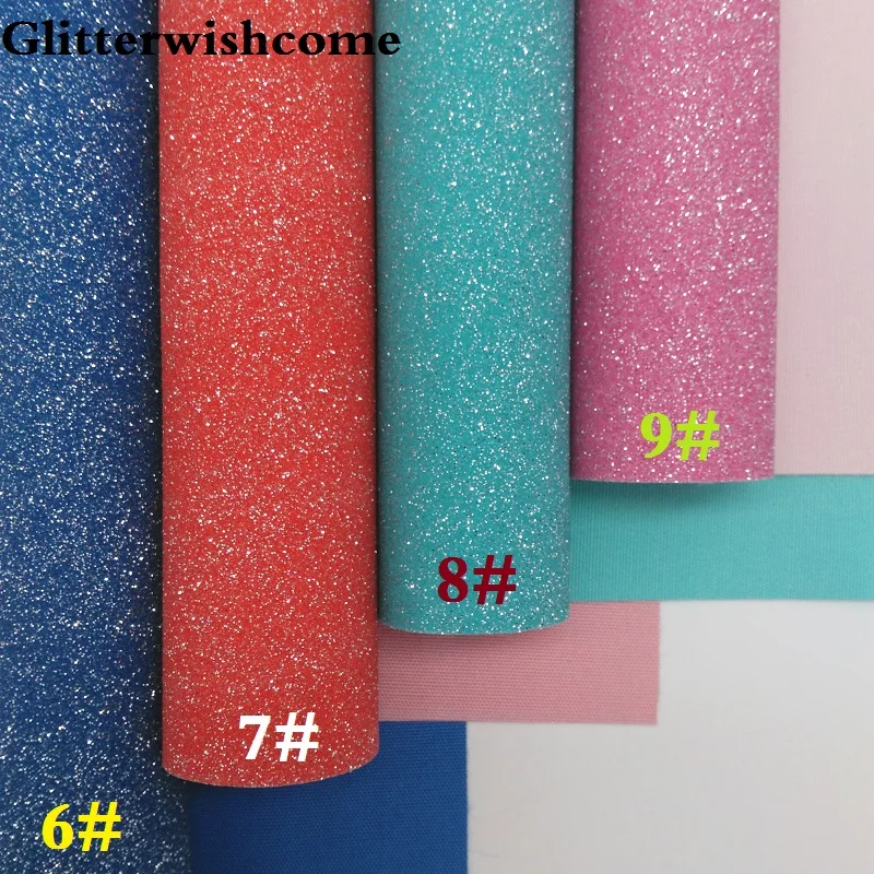 Glitterwishcome 21X29 см A4 Размеры синтетическая кожа, мелкие блестки кожаная сумочка в комплекте подкладочная ткань винил для банты, GM052A
