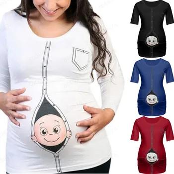 

Women Pregnant Maternity Dresses Solid Printing Cartoon Print Tops Pregnancy Dress Summer Ropa Embarazada Vestido Gestante