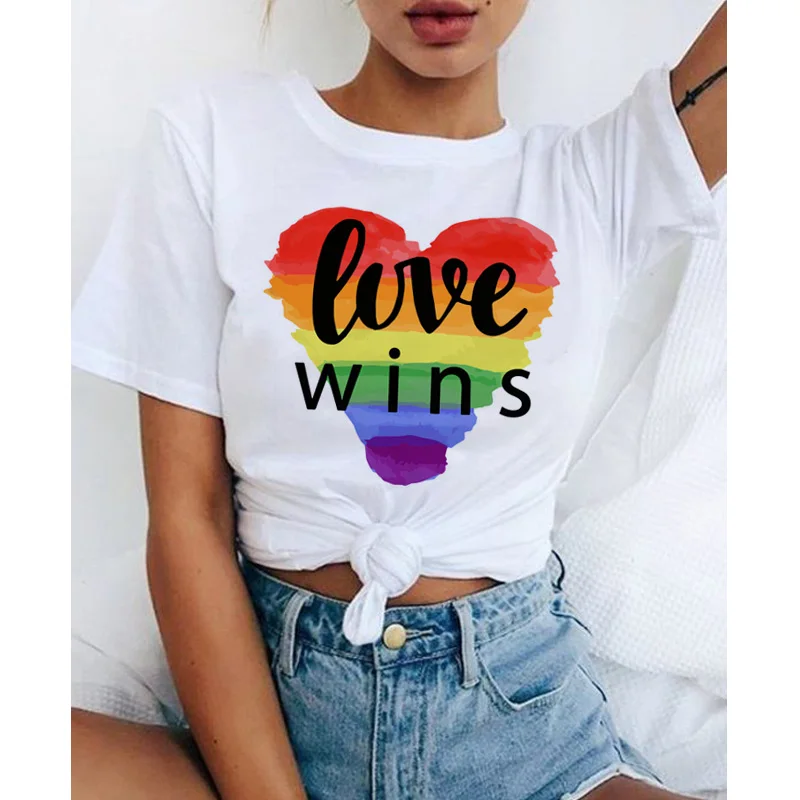 Lgbt футболка с надписью Love Wins для женщин лесбиянок геев Радужный Топ love is футболки