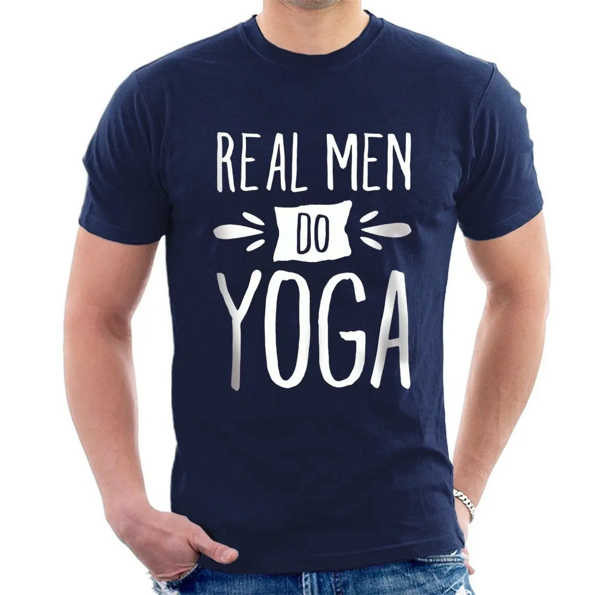 REAL MEN DO YOGA T SHIRT Meditation Positive Vibe Savasana Namaste Tee