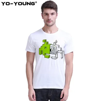 

Yo-Young Summer Men T Shirts Space Invader Anatomy Design Digital Printed 100% 180g Combed Cotton Casual T-shirt Customized