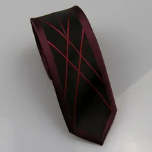 Lammulin Галстуки Для мужчин костюм шеи галстук-бабочка черный с красным в Вертикальную Полоску Галстук-бабочка микроволокнистый ЖАККАРД ГРАНИЦЫ дизайн узкий галстук 6 см