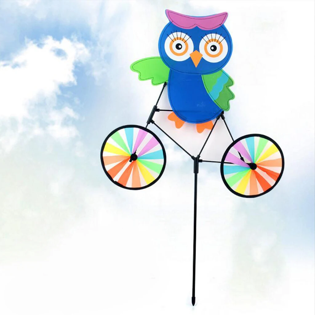 

Owls Animal on Bike Windmill Wind Spinner Garden Lawn Yard Decor Pinwheels Windmills Wind Spinners for Bicycle/Bike bag Decor