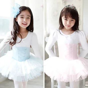 

Girl Classic Long Sleeve Ballet Dance Dress Baby Girl Performance Costumes Children's Ballet Tutu Dress Girl Summer skirts