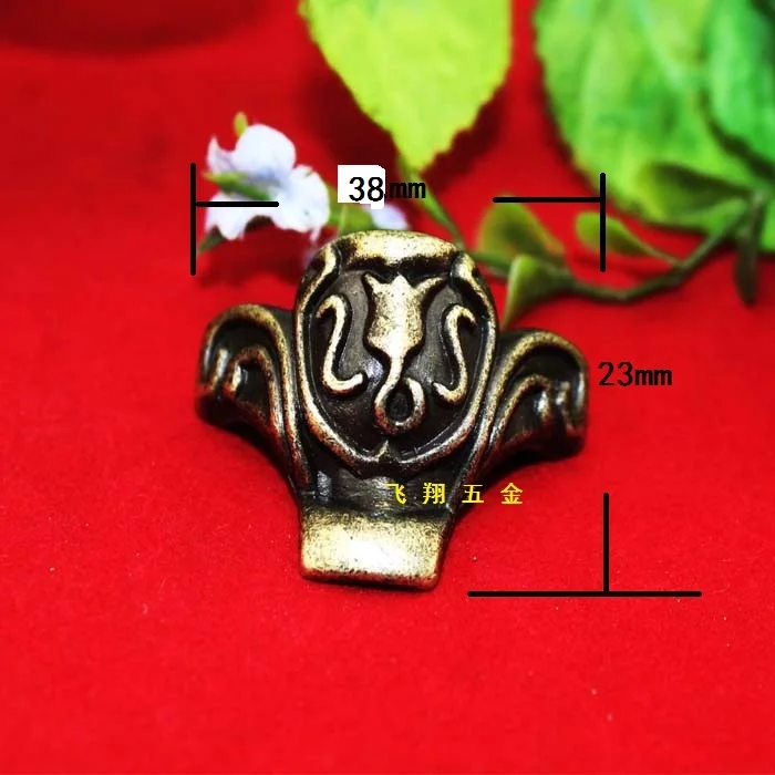 cheap 38*23MM Alloy Antique Ottomans Decoration Accessories Decorative wooden gift box foot Furniture 4 side angle Support feet