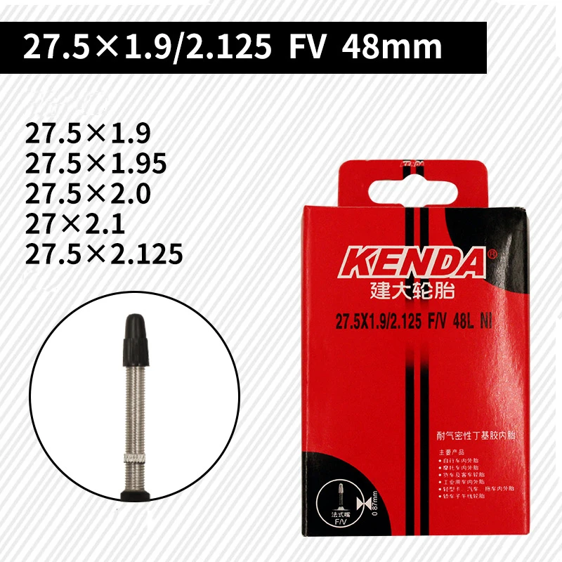 Camera D'Aria Kenda 27.5 X 1.90/2.125 (650B) - Valvola America 34mm, Per MTB E Bici Da Corsa, Unisex-Adulto