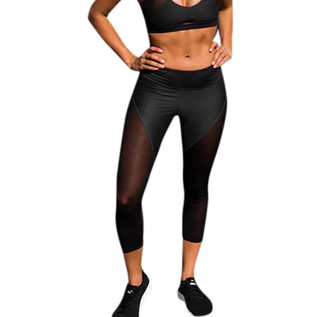 Женские леггинсы для фитнеса, спорта, спортзала, бега, йоги, спортивные штаны, женские спортивные колготки# LRSS - Цвет: Черный