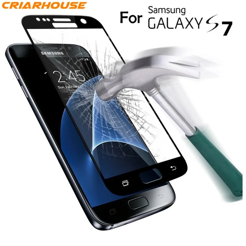 

Cover Edge-to-Edge phone case For Samsung Galaxy S7 G9300 G930 Tempered glass full Body Screen Protector film 9H 0.3 mm 2.5D
