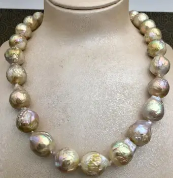 

AAA HUGE 13-16mm PURPLE MULTICOLOR BAROQUE PEARL NECKLACE 18" 36"