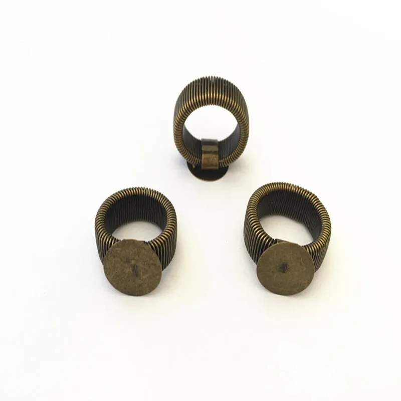 

5pcs/lot retractable antique bronze Ring Blanks (ring base 16mm) accessories charm connector ring tray