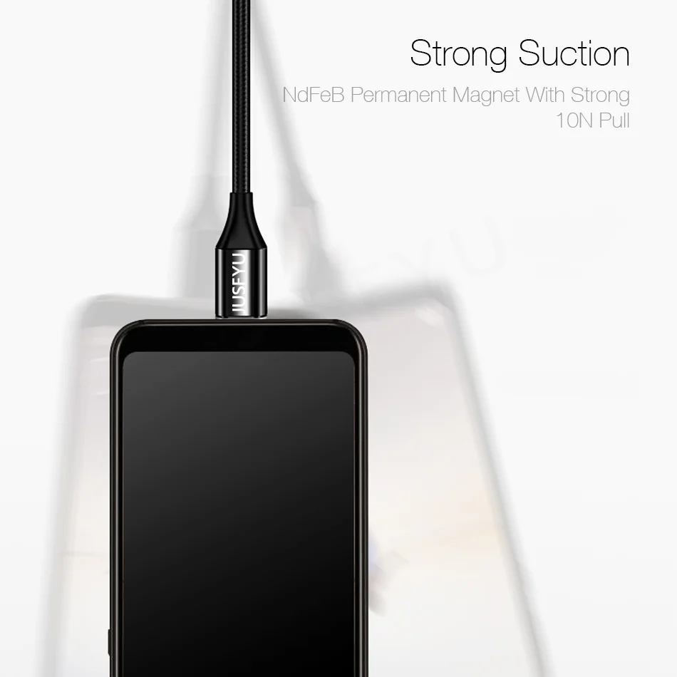 Магнитный зарядный кабель Micro Usb 1/1 5/2 м 3 А для iphone Type C адаптер быстрой зарядки
