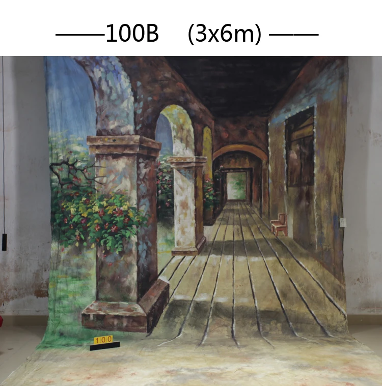 

10*20ft Hand Painted Muslin scenic Backdrops for photography,photo studio background backdrop100B ,vintage photography backdrops