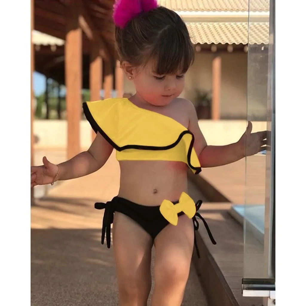 Baby Kids Girl Two Piece Swimsuit Summer Child Swimwear For Water Sports Bikini Swim Dress Beach Bathing Costume