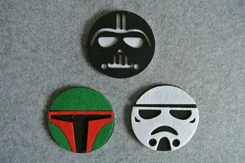 

Starwars Felt Coaster Cup mats Cartoon Pad Happy Birthday Party House Decoration Deco Decoracion Gift Decoracao Fiesta For Kids