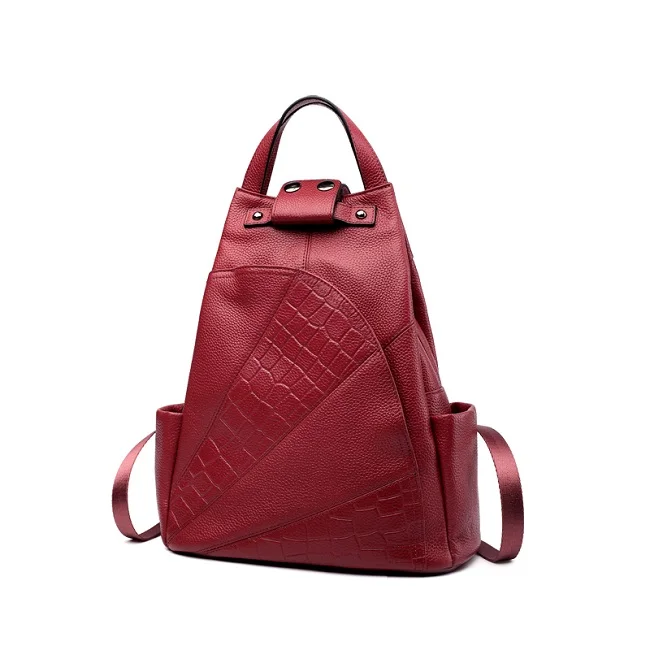 ZOOLER рюкзак из натуральной кожи, дорожная сумка, женский рюкзак "корова", повседневные Рюкзаки в консервативном стиле, школьная сумка для девочек mochila-B151 - Цвет: Красный