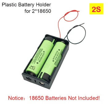 

Plastic 2 Way 18650 Battery Holder Storage Box Case for 2X18650 With Wire Leads 3.7V 2S